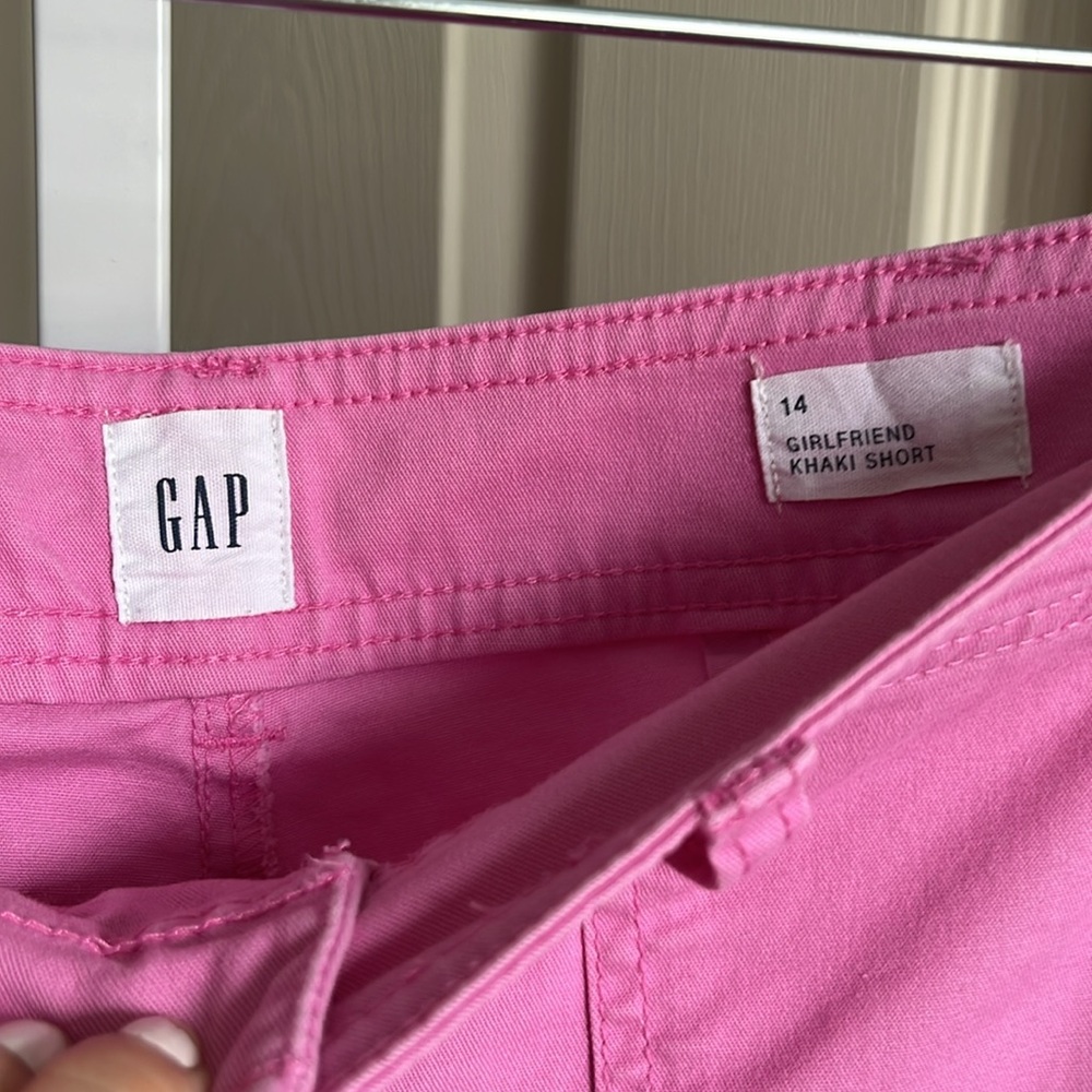 Gap Girlfriend Pink Khaki Shorts, Size 14 - New Without Tags - Picture 6 of 10